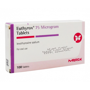 EUTHYROX 75 MCG ( LEVOTHYROXINE SODIUM ) FOR ORAL USE 100 TABLETS